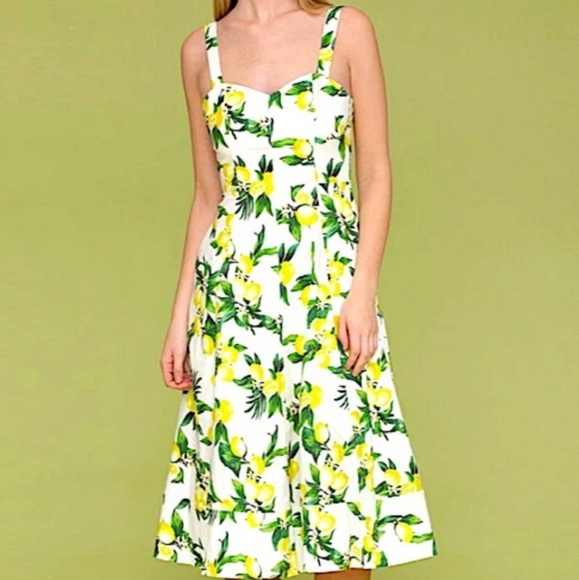Anthropologie Avec Les Filles Lemon Sleeveless Preppy Coastal Cottagecore Dress - Picture 5 of 10
